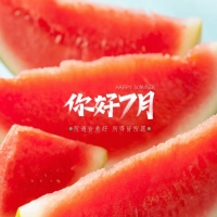 你好七月夏日西瓜手机壁纸